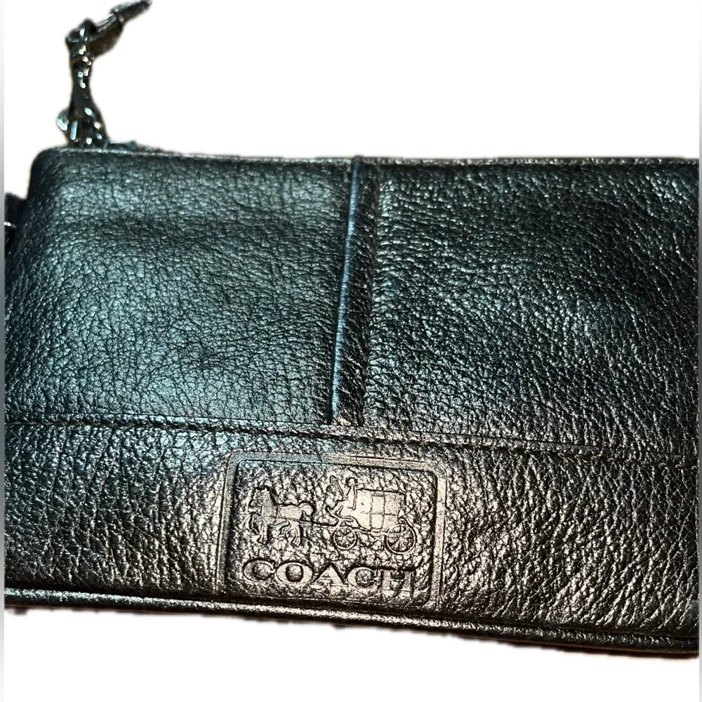 NWT COACH Metallic Leather Small Wristlet
